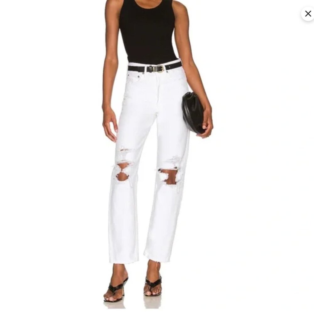 AGOLDE 90s mid rise loose fit jeans - size 26 - Vanish (White)